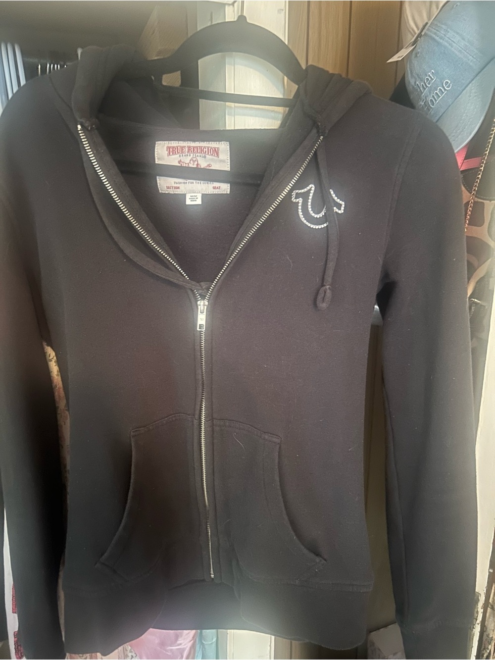True Religion black zip up hoodie - Picture 2 of 4